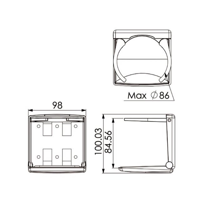 Talamex Bekerhouder inklapbaar en verstelbaar grijs