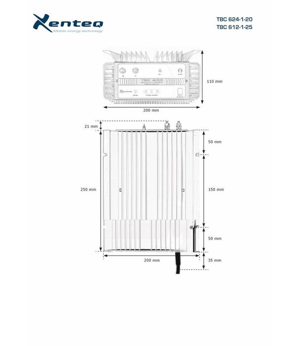 Xenteq Acculader 12 volt 25 ampère type TBC 612-1-25