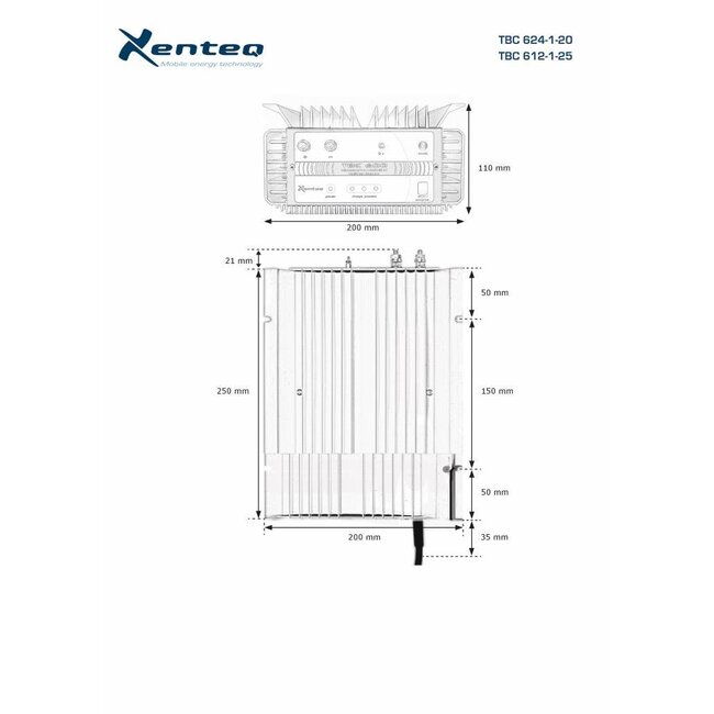 Xenteq Acculader 12 volt 25 ampère type TBC 612-1-25