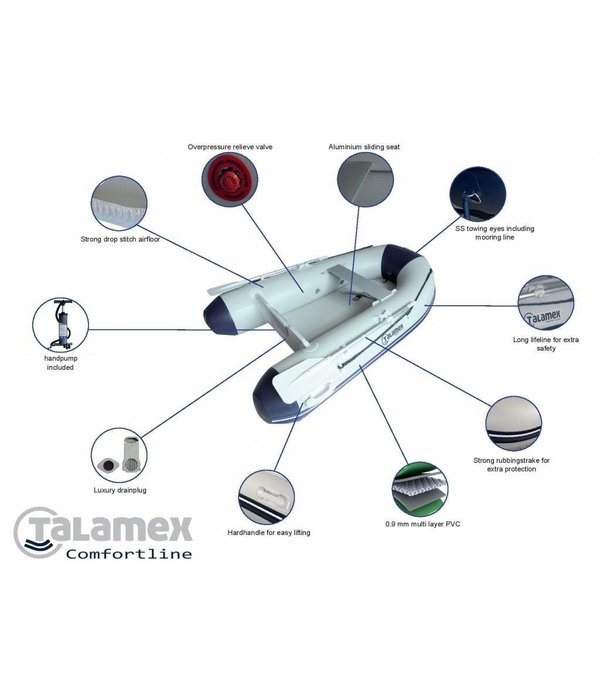 Talamex Rubberboot Comfortline TLX 300 met Aluminium vloer