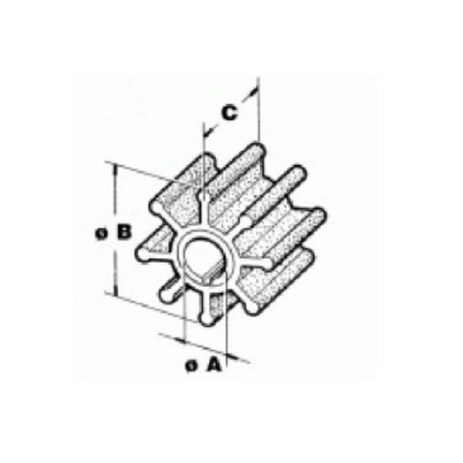 Mercury Waterpomp impeller voor 2,5 t/m 6 pk buitenboordmotor