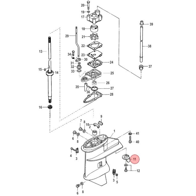 Quicksilver Trim anode voor 8 en 9,9 pk buitenboordmotor