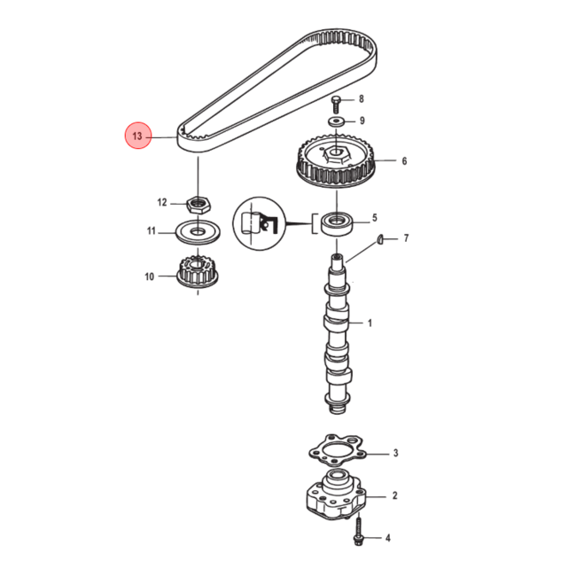 Mercury Distributieriem voor 8 en 9,9 pk buitenboordmotor
