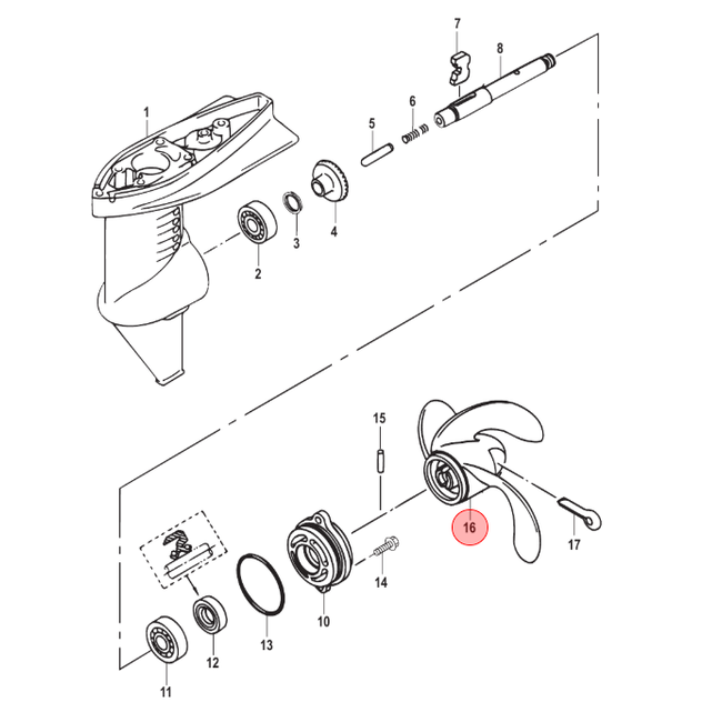 Mercury Black Max kunststof 7.25" x 6" propeller
