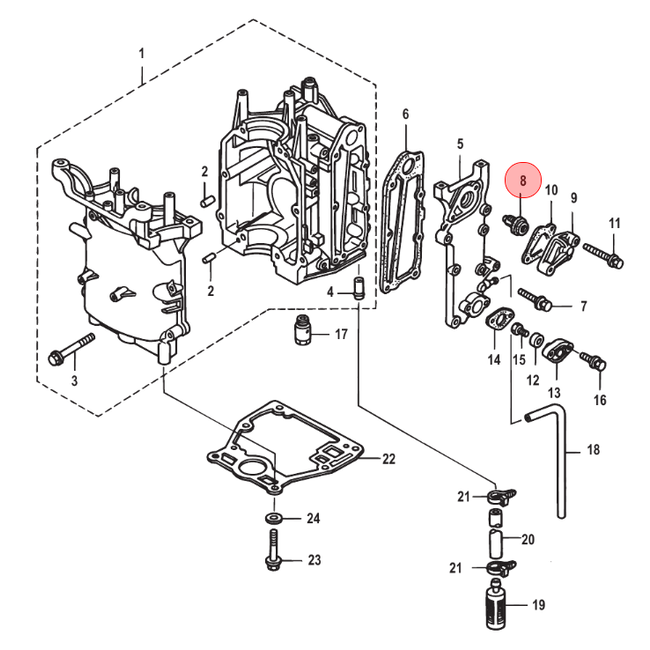 Quicksilver Thermostaat voor 8 en 9,9 pk buitenboordmotor
