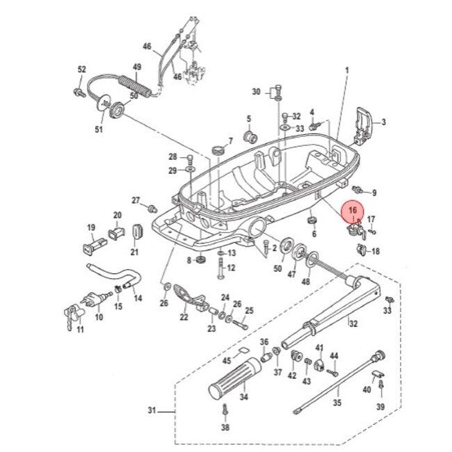 Mercury Benzinekraan voor 4, 5 en 6 pk buitenboordmotor