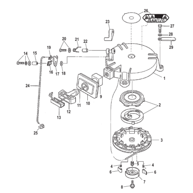 Mercury Compleet startblok voor 4 - 5 - 6 pk buitenboordmotor
