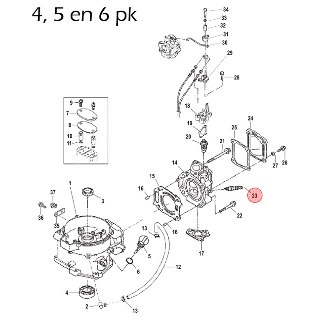 Quicksilver NGK DCPR6E bougie voor 2,5 t/m 9,9 pk buitenboordmotor