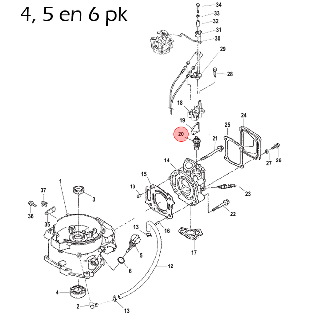 Quicksilver Thermostaat voor 2,5 t/m 6 pk buitenboordmotor
