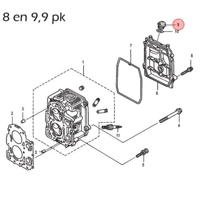 Mercury Olievuldop voor 2,5 t/m 9,9 pk buitenboordmotor