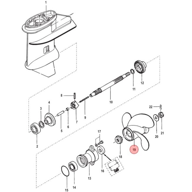 Mercury Black Max aluminium 8,9" x 7,5" propeller