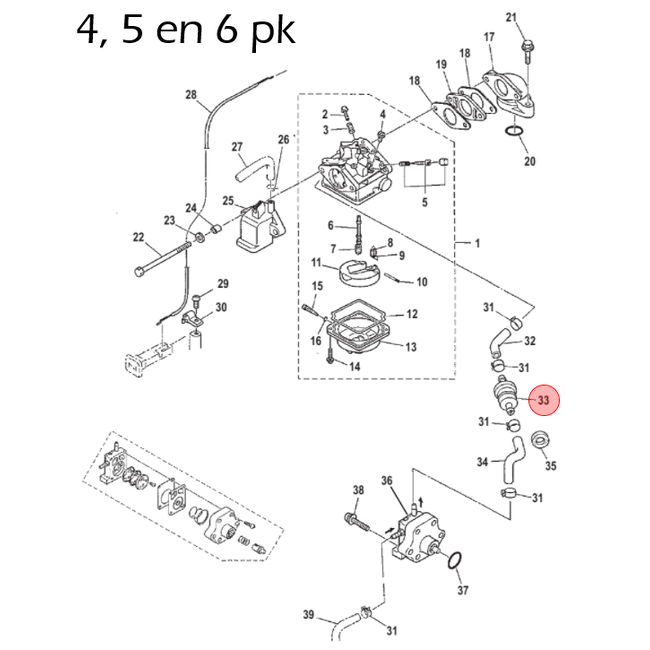 Quicksilver Benzinefilter voor 4 t/m 9,9 pk buitenboordmotor