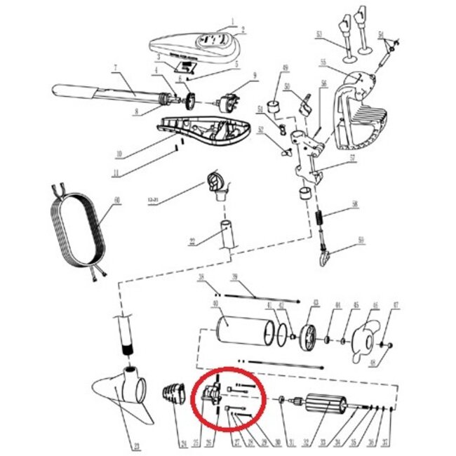 Talamex Koolborstelhouder voor Talamex TM66/86 fluistermotor
