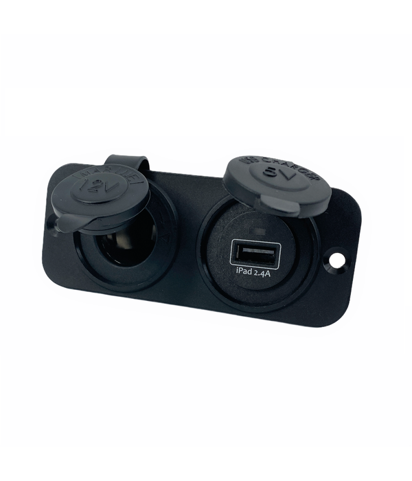 Talamex Dubbel flush frame met USB 2.4A en 12V stopcontact