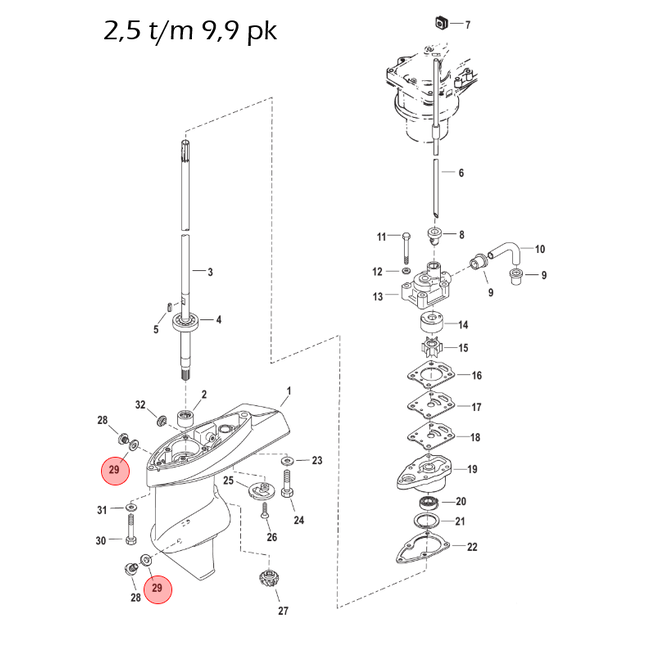 Quicksilver  3 stuks Staartstuk olie afdichtingsring voor buitenboordmotor