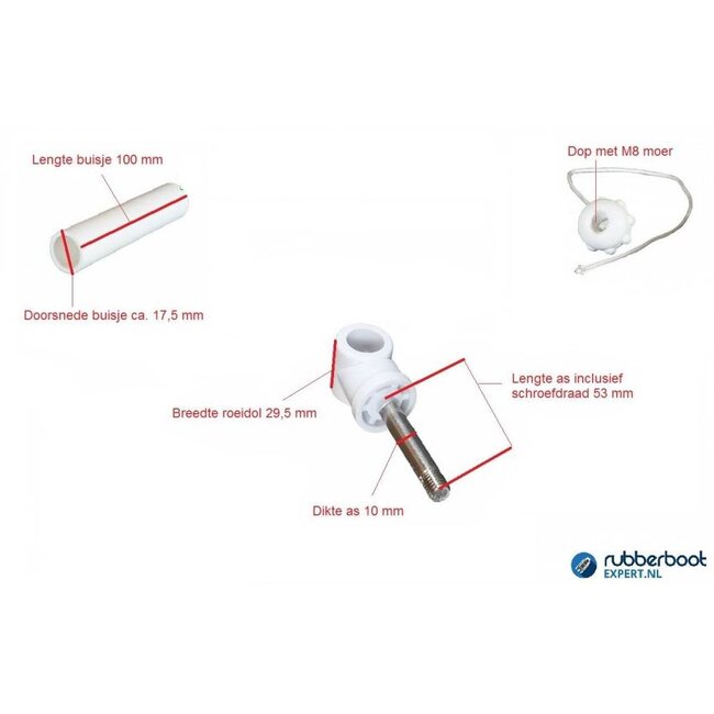 Roeidol met borgmoer voor peddel Talamex rubberboot