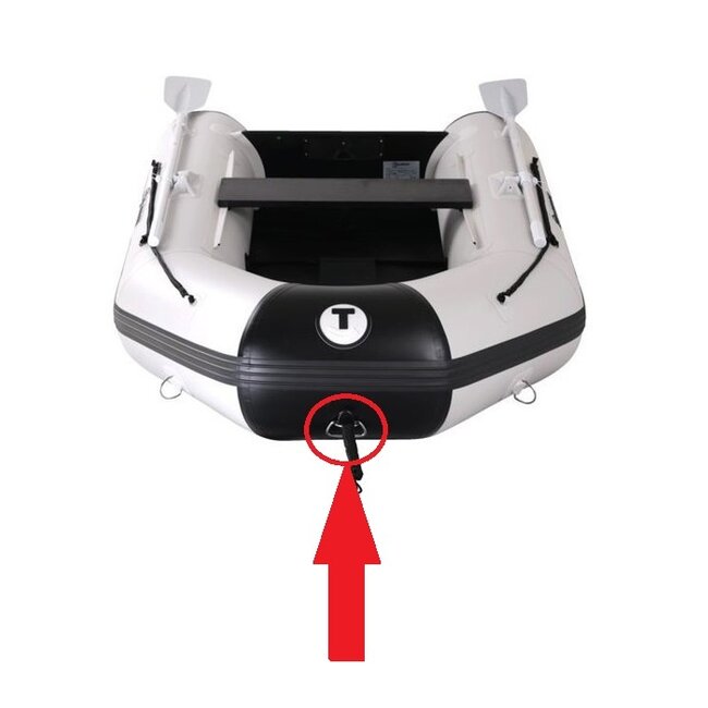 Talamex RVS Boeggreep zwart voor Talamex rubberboten