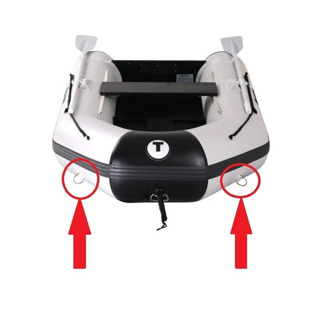 Talamex RVS sleep D-ring grijs voor de Aqualine