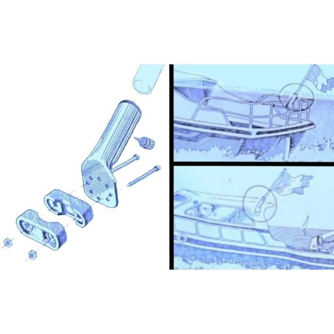 RVS vlaggenstokhouder met toebehoren