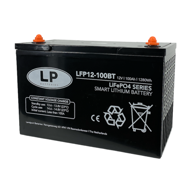 LFP V12-100 12 volt 1280 Wh Smart Lithium LiFePo4 accu