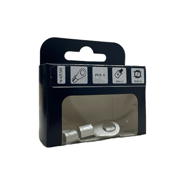 Talamex 4 stuks Kabelschoen voor kabel Ø 10 mm² met oog Ø 8 mm