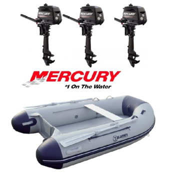 Rubberboot en Mercury benzine motor set aanbieding