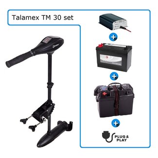 Talamex Fluistermotor set TM30 + accu + accubak + acculader + plug & play