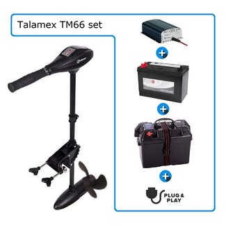 Talamex Fluistermotor set TM66 + accu + accubak + acculader + plug & play