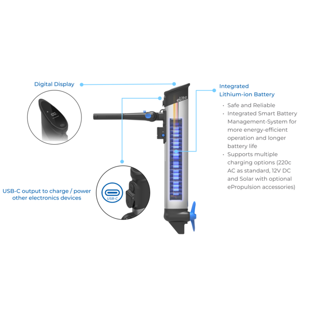 ePropulsion eLite 500 w elektrische buitenboordmotor kortstaart