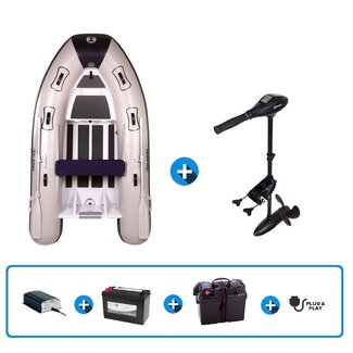 Talamex Silverline 270 RIB (aluminium) rubberboot + TM 66 fluistermotor + plug & play set