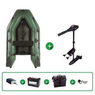 Talamex Rubberboot GLA 250 Greenline + TM58 fluistermotor + plug & play set