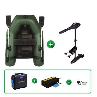 Talamex Rubberboot Greenline GLS 160 + TM58 fluistermotor + Rebelcell 12.50 plug & play set