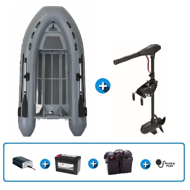 Talamex S-Line 350 RIB (aluminium) rubberboot + X180 fluistermotor + plug & play set