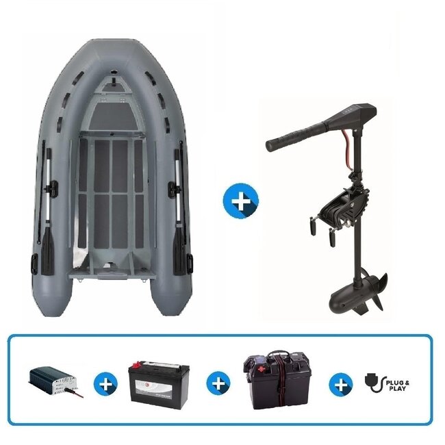 Talamex S-Line270 RIB (aluminium) rubberboot + X180 fluistermotor + plug & play set