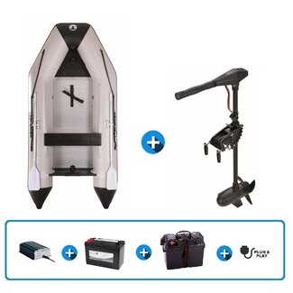 Talamex Rubberboot Aqualine QLX 300 aluminium vloer + X180 fluistermotor + plug & play set