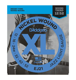 D'Addario D'Addario EJ21 Nickel Wound 12-52 Jazz Light Gauge