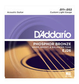 D'Addario D'Addario EJ26 Phosphor Bronze 11-52 Custom Light Gauge