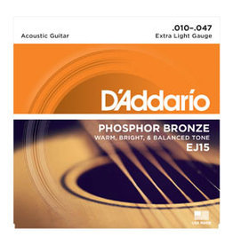 D'Addario D'Addario EJ15 Phosphor Bronze 10-47 Extra Light Gauge
