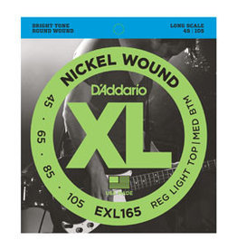 D'Addario D'Addario EXL165 Nickel Wound Reg Light Top/Med BTM E-Bass