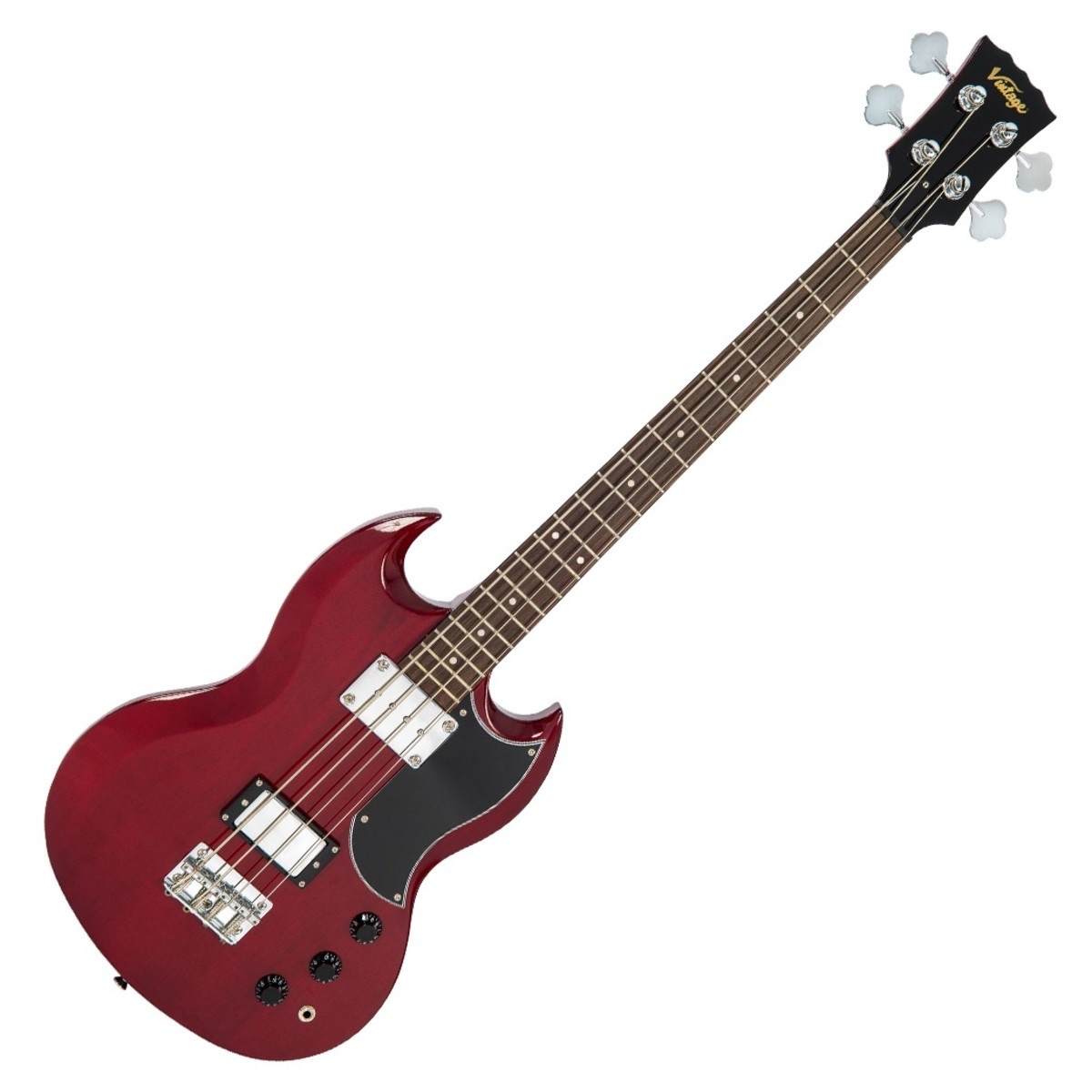 Vintage Gitarre Vintage VS4 CR Reissued Bass Cherry Red