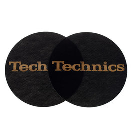 Technics Technics Slipmat Schwarz/Gold Logo 2 Stück