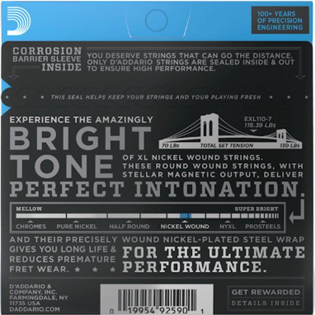 D'Addario D'Addario EXL110-7 Nickel Wound 10-59 Regular Light Gauge