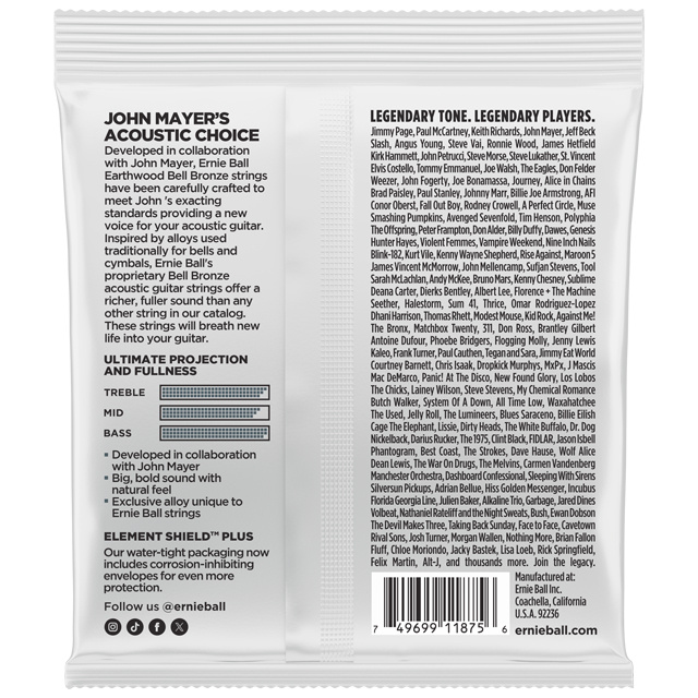 Ernie Ball Ernie Ball - Earthwood - Light - 2348 - Bell Bronze