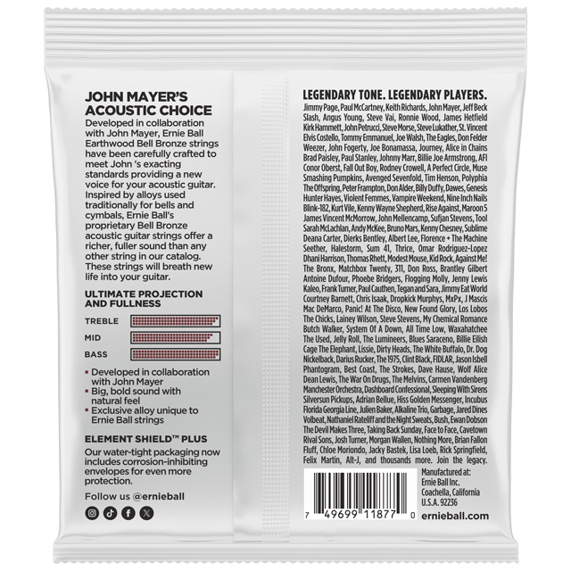 Ernie Ball Ernie Ball - Earthwood - Medium Light - 2346 - Bell Bronze