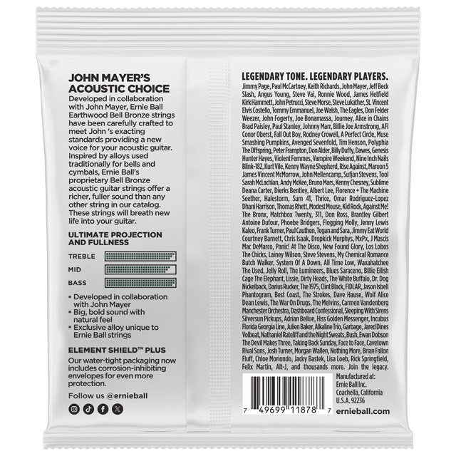 Ernie Ball Ernie Ball - Earthwood - Medium - 2344 - Bell Bronze