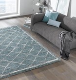 Mint Rugs Hoogpolig vloerkleed Hamar - Diamond blauw/creme Mint Rugs Hoogpolig vloerkleed Hamar - Diamond blauw/creme