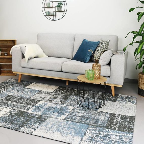 FRAAI Patchwork vloerkleed - Dreams Grijs/Blauw