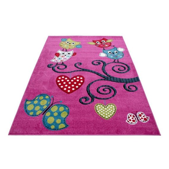 MoMo Carpets Kindervloerkleed - Uiltjes Lila