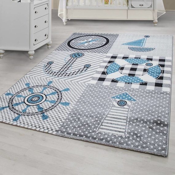 Adana Carpets Kindervloerkleed - Mila Marine Grijs/Blauw