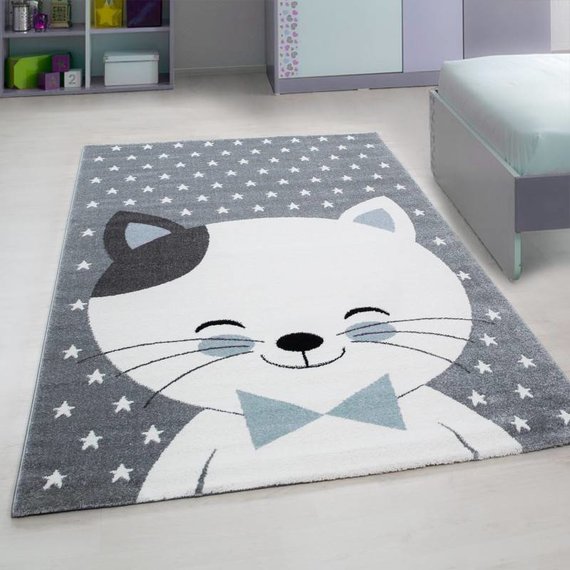 Adana Carpets Kindervloerkleed - Anna Kat Blauw